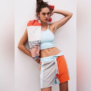 Sale!▪️NWT Free People Piece Of Me Color-block Shorts in Heather Grey Combo